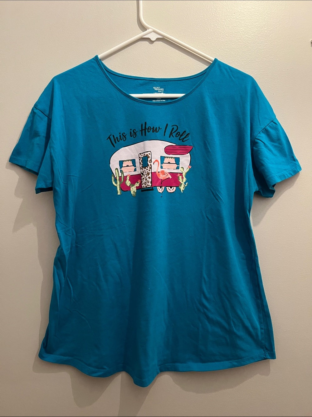 “This is How I Roll” Women’s Pajama Short-Sleeve Shirt - Teal - RV - Campervan